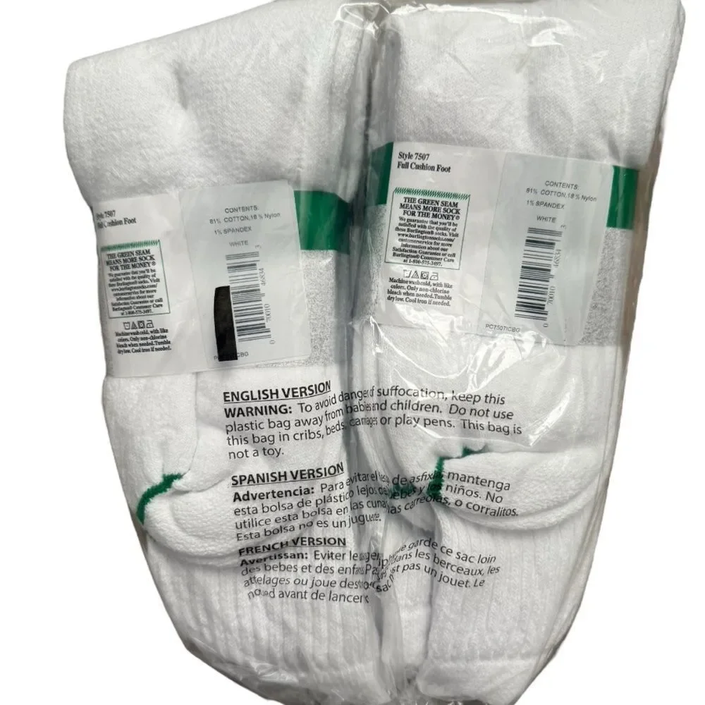 Interwoven Cotton Crew Athletic Socks White 6 Pair Pack Size 6-12.5 NWT